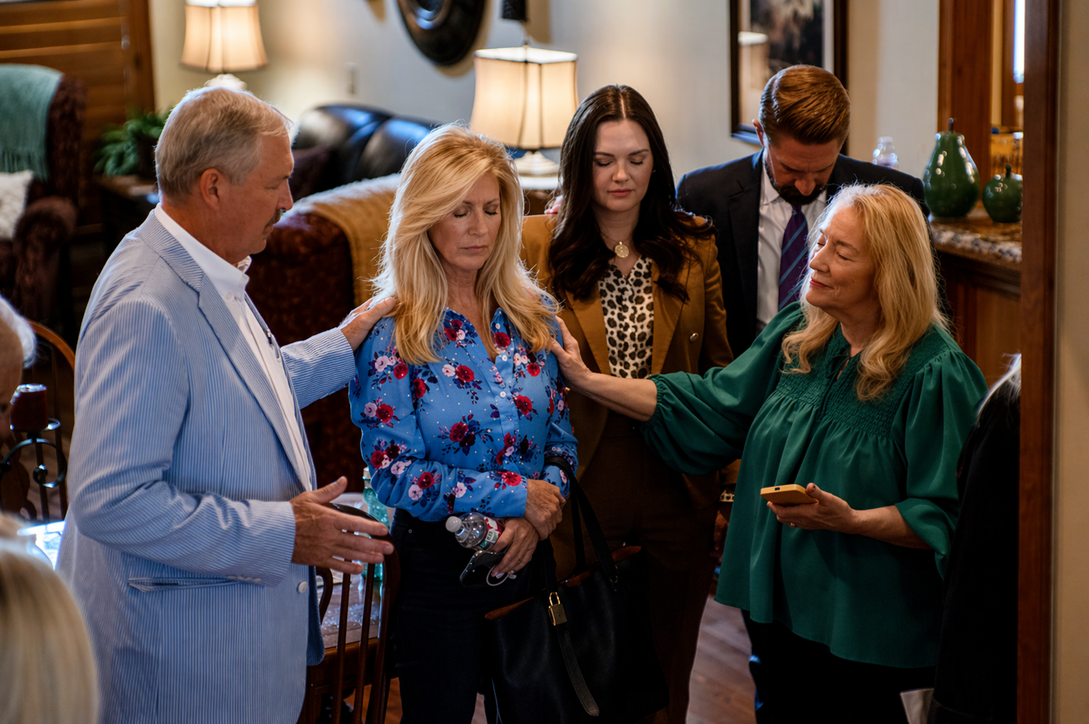 辛蒂．克萊米希爾和家人回到童年故居中為她代禱。（ YT@NBCNews影片截圖）